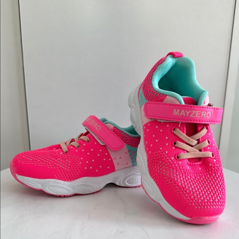 Sporty Pink and Blue Sneakers with Velcro Strap